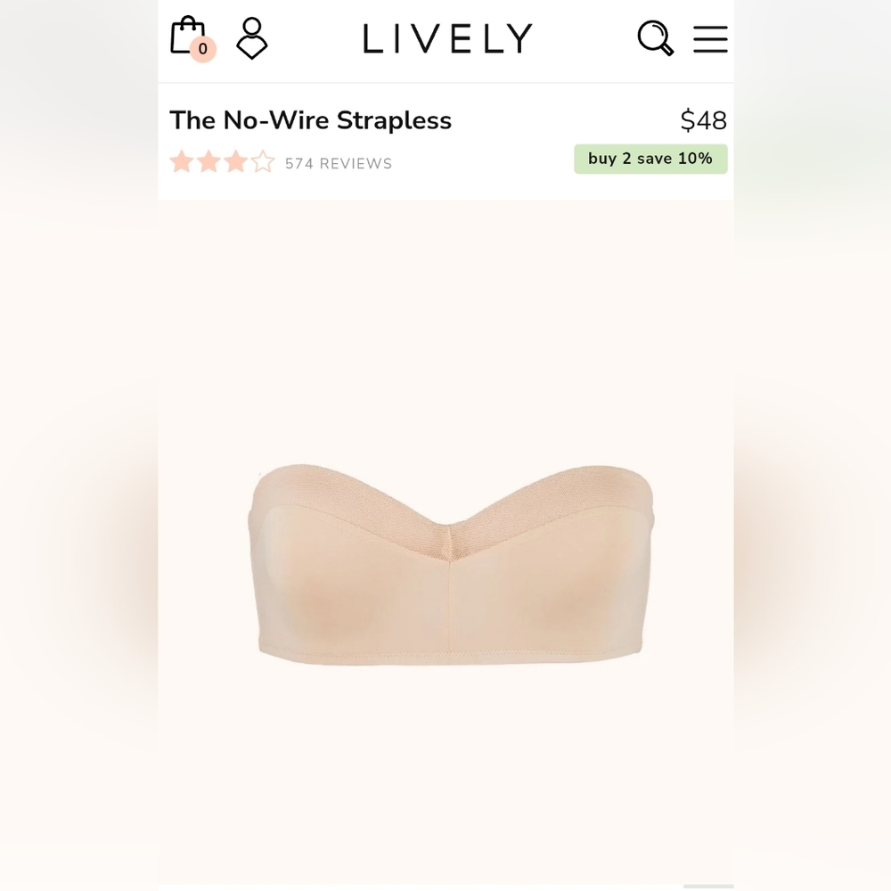 Lively No-Wire Strapless Bra